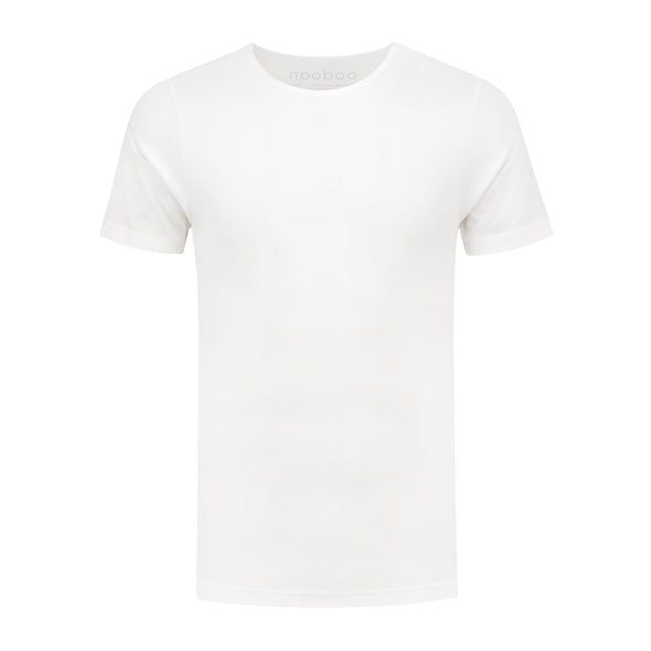 nooboo Luksus Bambus T-shirt Hvid med rund hals