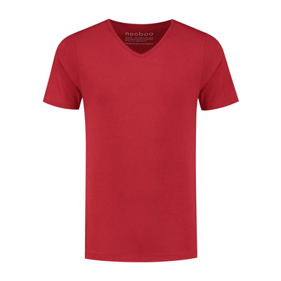 nooboo Luksus Bambus T-shirt Rød med v hals